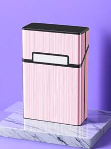 1 件粉色 20 支容量金属烟盒，防压防潮便携式烟盒，男士礼物，粉色配饰，吸烟配件，少女吸烟配件，香烟收纳，烟嘴盒 - 粉色 - 查看 3