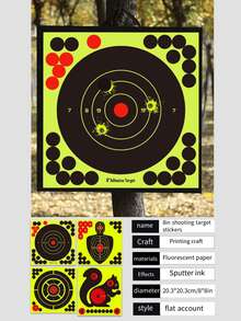 One Piece, Shooting Target Sticker, Fluorescent Shooting Target Sticker, Bow And Arrow Aiming Target Sticker, Fluorescent Version Is Very Clear, Fine Workmanship,  Target Paper - Multicolor - View 8