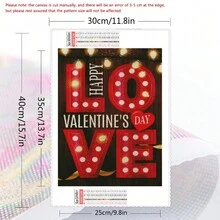 1 件 Diy 鑽石畫全圓形愛心手工禮物鑽石馬賽克文字牆壁裝飾 - 彩色 - 查看 2