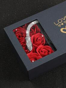 禮盒裝,1入時尚性感柔軟的蛇形頸鏈,情人節,母親節等節日送禮的完美禮物,非常適合節日派對飾品 - 銀色 - 查看 4