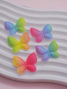 20入組兩種規格的閃亮糖果色和漸變蝴蝶diy髮飾髮夾禮品裝飾用品 - 彩色 - 查看 5