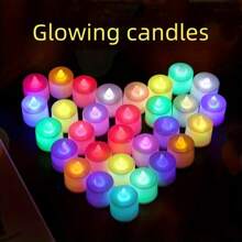 3入組,閃爍多彩假蠟燭光,led電子發光蠟燭光,單身派對用品,酒吧派對用品,生日派對用品,結婚紀念日日用品,婚禮用品,聖誕派對裝飾 - 米色 - 查看 6