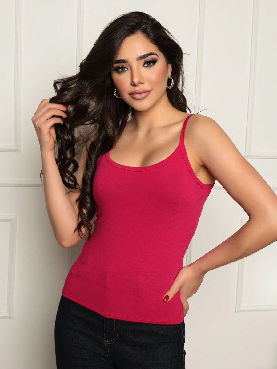 Women Tank Tops & Camis - Hot Pink - View 1