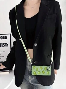 1 件綠色青蛙圖案透明柔軟防摔手機殼,附按鈕和繩孔,加 1 件尼龍繩,相容於 Iphone 15/15pro/15plus/15promax,可斜挎 - 彩色 - 查看 4