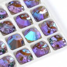 1個16mm單孔電鍍北極光水晶玻璃貝殼吊墜,diy珠寶配件 - 貝殼VG 12裝 - 查看 2