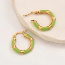 Aretes De Aro - Multicolor - Ver 18