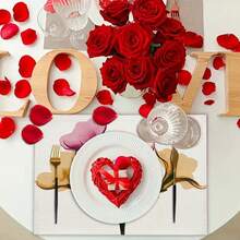 4pcs Heat Resistant Placemat Set With Trumpet Flower Ink Wash Painting Pattern, Representing Family Harmony & Career Success, Suitable For All Seasons - Multicolor - View 3