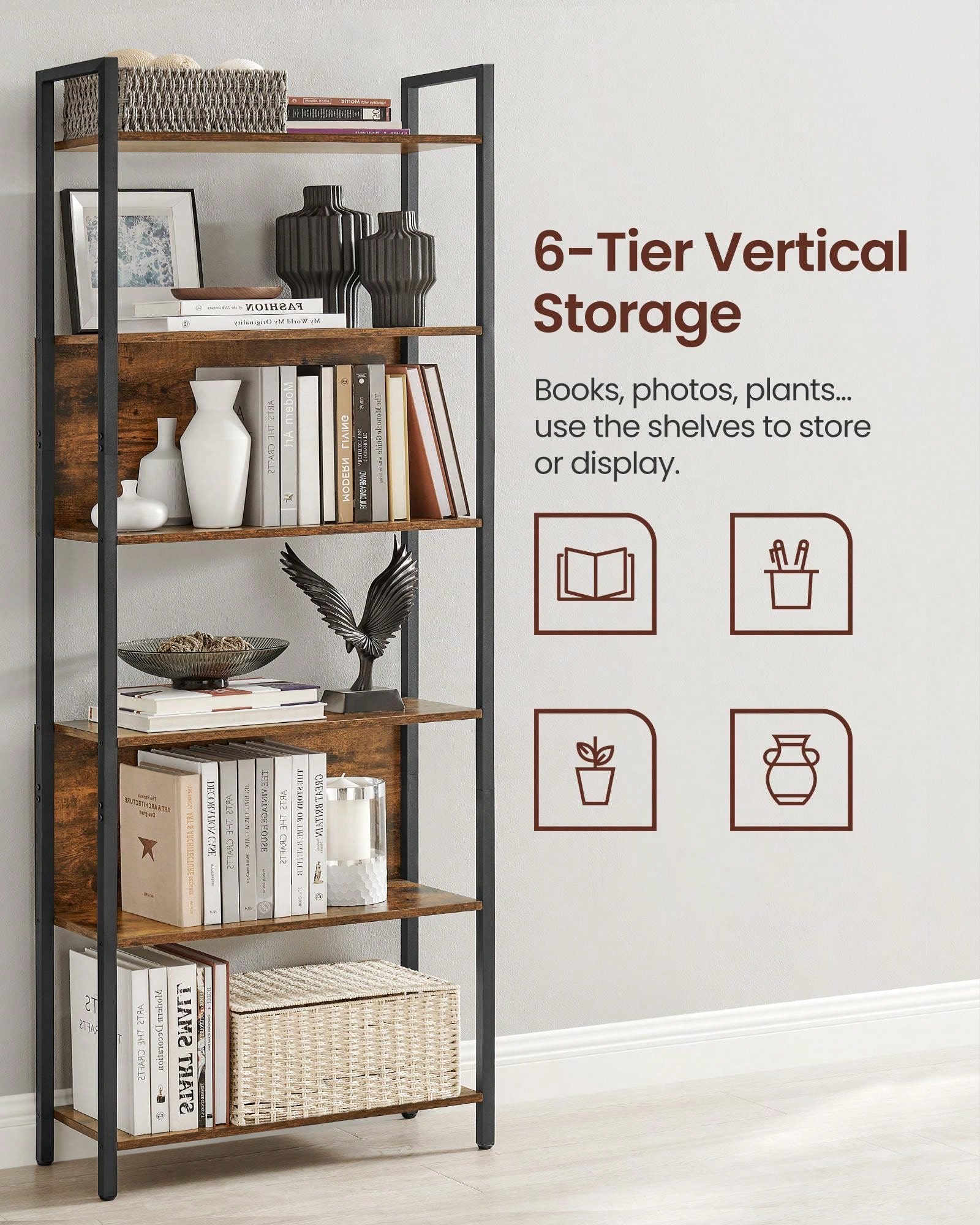 VASAGLE 5Tier Bookshelf, Storage Rack Shelf SHEIN USA