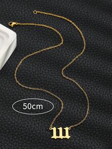 1 Pc Stainless Steel Necklace Lucky Number 777 111-999 Charm For Women For Daily Decoration - Yellow Gold - View 4
