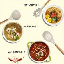 36入組矽膠廚房烹飪器具,木柄耐高溫烹調器具套裝,不粘廚房小工具,包括刮刀、湯匙、比薩刀、烹飪用品、廚房配件、家用廚房項目 - 卡其色 - 查看 7