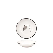 1pc Cute Cat Ceramic Seasoning Small Dish Creative Kitchen Sauce Bowl Household Dipping Plate Creative Vinegar Soy Snack Dishes - White - View 5