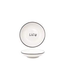 1pc Cute Cat Ceramic Seasoning Small Dish Creative Kitchen Sauce Bowl Household Dipping Plate Creative Vinegar Soy Snack Dishes - White - View 1