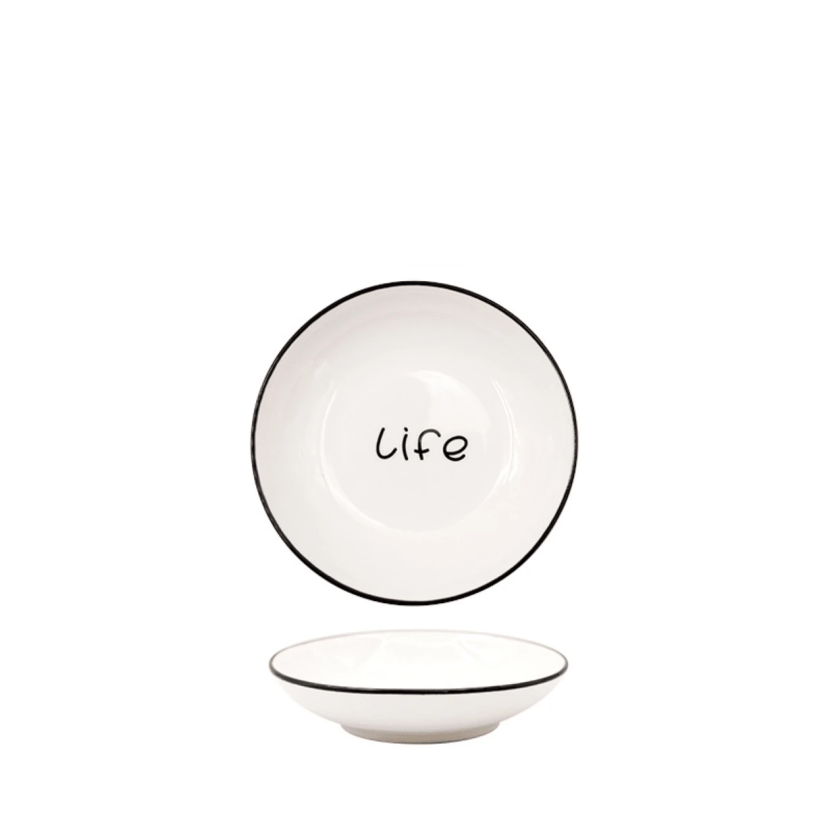 1pc Cute Cat Ceramic Seasoning Small Dish Creative Kitchen Sauce Bowl Household Dipping Plate Creative Vinegar Soy Snack Dishes - White - View 1