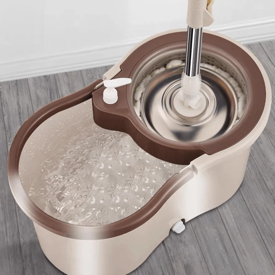 Cubeta y trapeador , trapeador mágico,  carrito de trapeador , mop exprimible , trapeador con exprimidor - Multicolor - Ver 1