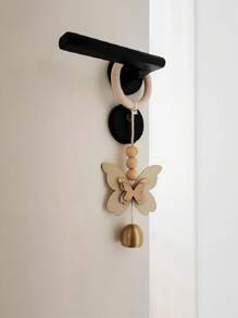 1 pieza Colgante de pared decorativo hecho a mano con mariposa y flor de ciruelo, decoración del hogar, decoración de habitación, decoración de pared - Beis - Ver 6