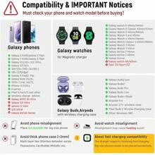 升级版三合一无线充电器。升级智能芯片版本，带磁性版本。无线充电器兼容三星，三合一充电站适用于磁性 Galaxy Watch 6/5/5 Pro/4 Active 2/1 Galaxy S23/Ultra/S23+/S22/Note 20/10/Z Flip 5/4 Fold 5/4 Galaxy Buds 2/2 Pro/Live 多设备..带快速充电线，支持无线快速充电。多功能保护，快速充电不损害设备。ABS 材质，坚固耐用。可同时为手机、无线耳机和智能手表充电。桌上不再有凌乱的充电线。适合情人节礼物/新年礼物。（白色） - 白色 - 查看 8