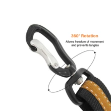 1 個 3kn 黑色 360° 可旋轉扣環夾鋁製旋轉戶外掛鉤,適用於狗繩、鑰匙圈、露營 - 黑色 - 查看 5