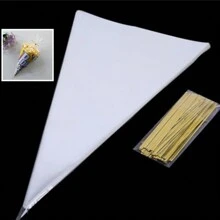 50 piezas de Bolsas de dulces DIY, bolsas de almacenamiento cónicas transparentes, decoración para fiesta de boda y cumpleaños, bolsas de regalo de cumpleaños, Navidad - transparente - Ver 4