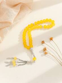 1pc Glass Bead Women's Beaded Bracelet - Yellow - View 1