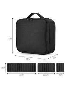 Maleta de Maquiagem Profissional Preta Com Divisórias Make BL1110 P