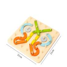幼兒專用木製釘板拼圖益智玩具,教育性幾何形狀配對遊戲 - 彩色 - 查看 8