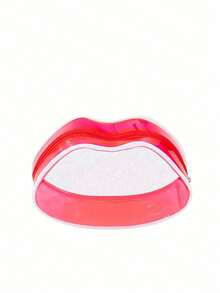 1Pc Transparent Waterproof PVC Cosmetic Bag New Red Lip Bag Personalized Wash Bag Transparent Bag,Red Lip Bag, Transparent Waterproof Large Capacity Travel Storage Bag,Suitable For Business Trips And Home Use Makeup Bag For Lip Gloss Lipstick Lip Oil Lip Balm - Red - View 6