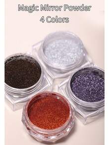 annies 1g/Pc Coffee Color Magic Mirror Powder For Nail Art, With Shiny Bronze, Deep Purple, Silver & Mirror Effect - Purple - View 3