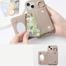 帶有可愛兔子設計和長款掛繩的手機殼,時尚且兼容iphone6/7/8/se2/se3 11 13 14 - 杏桃粉紅色 - 查看 4