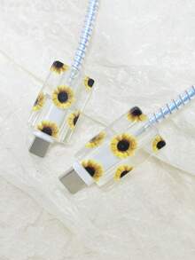 5入組向日葵圖案20w充電器保護套 - 彩色 - 查看 5