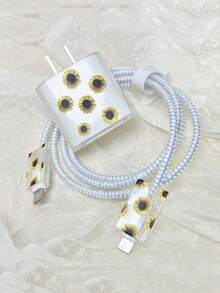 5入組向日葵圖案20w充電器保護套 - 彩色 - 查看 3