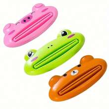 4pcs Cartoon Design Toothpaste Squeezer, Cute Toothpaste Squeezing Tools, Toothpaste Tube Dispenser, Multifunctional Plastic Facial Cleanser Squeezer, Bathroom Accessories - Multicolor - View 4