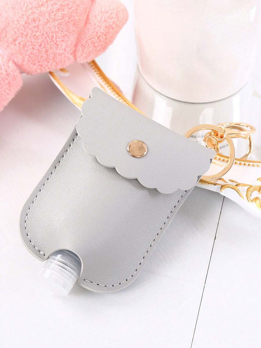 1支30ml手消毒劑,帶有皮套、鑰匙扣、可口罩充填的便攜式瓶子、鑰匙扣 - 灰色 - 查看 1