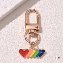 1pc Fashionable Ins Style Alloy Keychain With Rainbow, Hand Gestures, Love, Balloon & Cartoon Design. Suitable For Both Men And Women As A Gift Or For Personal Use - Multicolor - View 10