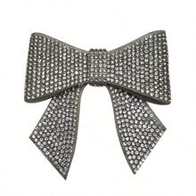 新款鑲鑽蝴蝶結扣裝飾女鞋頭,diy手工飾品,適用於大部分鞋款 - 銀色 - 查看 4