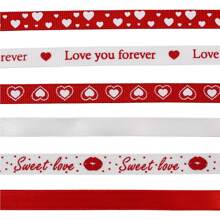 1 Roll, Black Red Printed Golden Gift Wrapping Ribbon, Suitable For Holiday Accessory, Birthday Party Supplies, Room Decor, Christmas Gifts, Home Decor, Scene Decor,Thanksgiving Day Decor,Teachers' Day - Multicolor - View 4