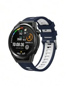 SMART WATCH MX Breathable Sport Silicone Strap Compatible With Honor Watch GS PRO, Honor Magic Watch 2 46mm, Honor Magic Watch 1, Honor Watch Dream - Blue and White - View 1