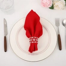 6/12 Stücke Serviettenringe, Set Aus 12 Serviettenringen In Silber Und Gold, Feiertags-serviettenhalter Für Essen, Jubiläum, Geburtstag, Weihnachten, Ostern, Herbst, Halloween, Thanksgiving, Party Von Tischdekor