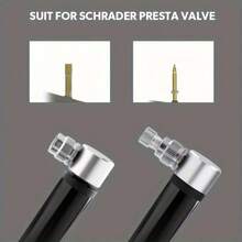 1pc Portable Bike Pump For Mountain Bike/Basketball, Mini Air Tube Inflator Compatible With Presta And Schrader Valve - Silver - View 2