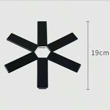 Creative Foldable Pot Mat Home Kitchen Dining Table Desktop Heat Insulation Pad, Non-Slip Resistant & Anti-Scald Coaster - Black - View 4