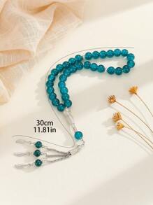 1條玻璃珠女式手鍊 - 薄荷藍 - 查看 4