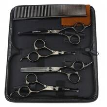 Pet Dog Safety Scissors, Round Tip Scissors Set, Pet Beauty Tool, Pet Grooming Scissors - Black - View 9