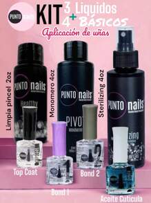 Kit Liquidos y basicos para aplicacion de uñas Punto Nails - Fantasy Nails - Negro - Ver 3