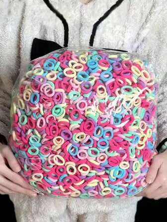 100 pezzi di elastici colorati luminosi per capelli, fermacode casual per coda di cavallo