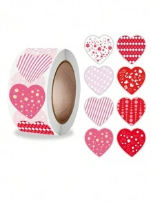 心形貼紙密封標籤,可愛的文具貼紙,適用於diy手工藝品、生日、婚禮、情人節、母親節、派對、節日禮品包裝 - 彩色 - 查看 1
