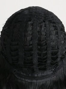 Women's Fashionable Fluffy & Natural Long Curly Hair Synthetic Wig With Side Bangs,14 Inch,Black,Suitable For Daily Wear - 黑色 - 查看 8