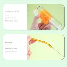 五合一杯刷,多功能長柄杯刷,瓶刷,蓋槽清潔刷,吸管刷 - 橄欖綠 - 查看 9