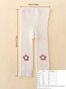 4pcs Baby Girls' Solid Color Cropped Leggings, Suitable For Daily Life - Multicolor - View 3