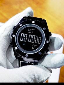 SBA0 Reloj De Pulsera Electrónico Multifuncional Con Estilo - Negro - Ver 6
