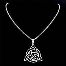 Aesthetic Infinity Trinity Knot Necklace For Women Men Stainless Steel  Celtic Irish Knots Hollow Chain Jewelry - Silver - View 2