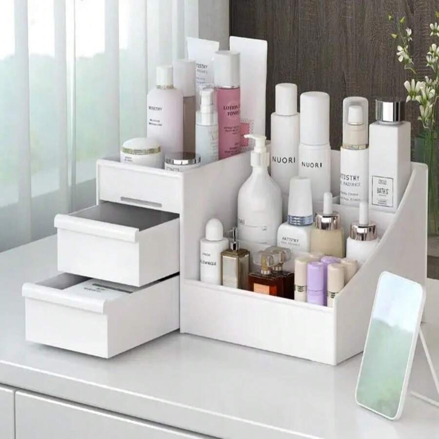 Mini caja de almacenamiento de maquillaje - Blanco - Ver 1